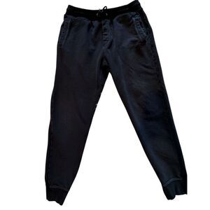 Sanvt Mens Joggers Black Size L Organic Cotton Casual Pants Workable Drawstring